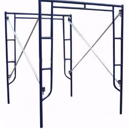 Blue Painted Walkthrough Scaffolding Frame with C Lock