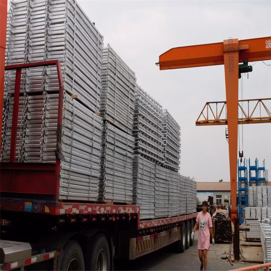 Blue Painted Walkthrough Scaffolding Frame with C Lock