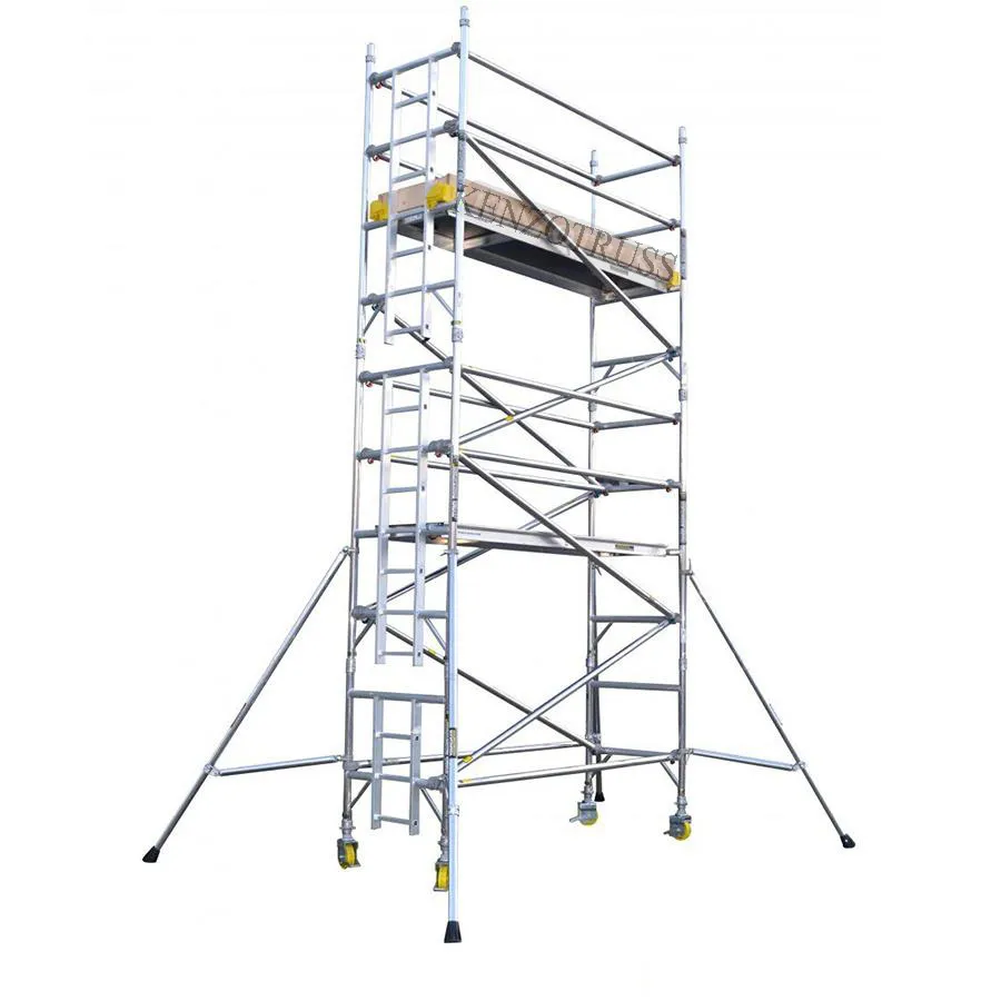 Bau eines mobilen Gerüsts aus Aluminiumleitern