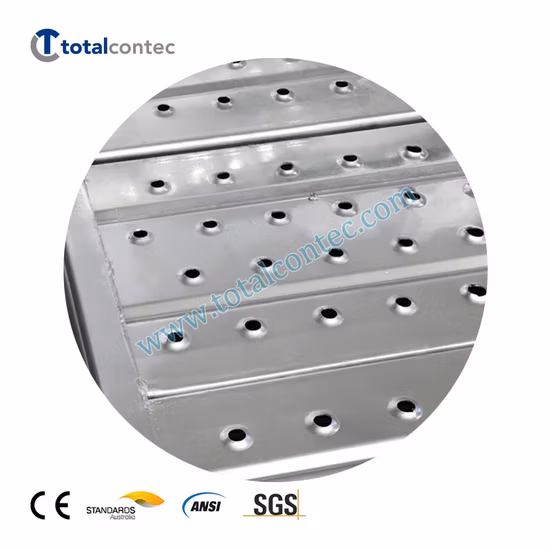BS1139 210 mm 240 mm Gi-Planke, Gerüst, Stahlbrett, Metallplatte, Stahlplanke, Gehbrett, Stahlplattform, Metalldeck, Laufsteg, Metallplanke mit Haken für den Bau
