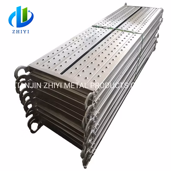 225 mm verzinkte Bauleiter-Plattform, Ringlock-Gerüst, Stahl-Metall-Gehplattform, Laufsteg-Brett, Terrassendiele, Stahlplanke